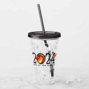 Chinese New Year Cartoon Dragon Acrylic Tumbler