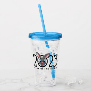 Chinese New Year Cartoon Rabbit Acrylic Tumbler