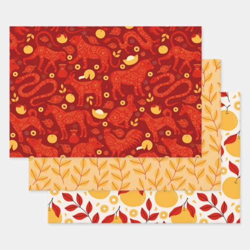 Chinese New Year Celebration Party Wrapping Paper