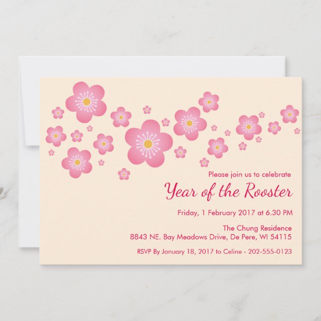 Chinese New Year Customised Party Invitation (Front)