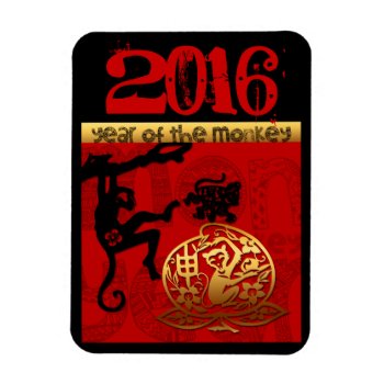 Chinese New Year Cute Monkey Zodiac Birthday M Magnet by 2016_Year_of_Monkey at Zazzle