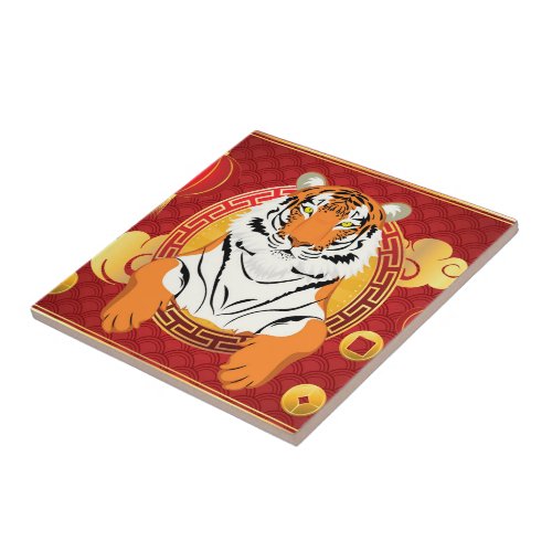 Chinese new year design with tiger ceramic tile