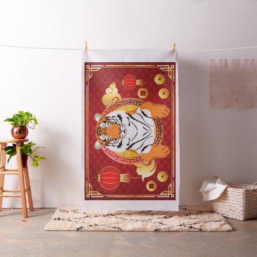 Chinese new year design with tiger fabric