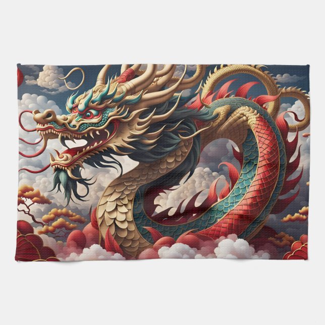 Chinese New Year Dragon 2024 KitchT04 Kitchen Towel (Horizontal)