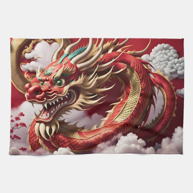 Chinese New Year Dragon 2024 KitchT05 Kitchen Towel (Horizontal)