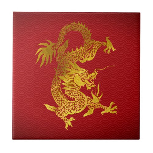 Chinese New Year Dragon 2024 paper_cut T Ceramic Tile