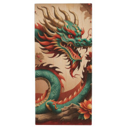 Chinese New Year Dragon 2024 personalized USB01 Wood Flash Drive