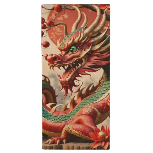 Chinese New Year Dragon 2024 personalized USB02 Wood Flash Drive