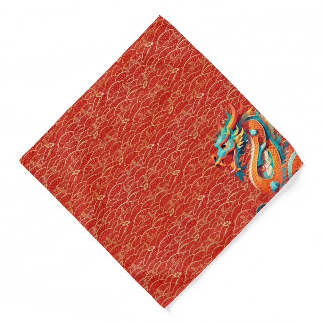 Chinese New Year Dragon decorated pattern B Bandana (Front)