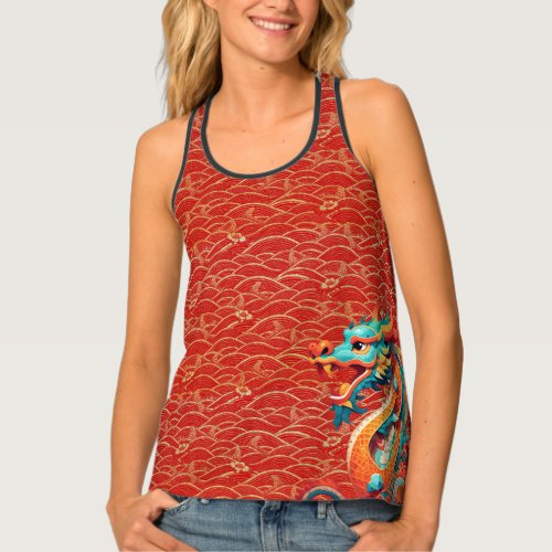 Chinese New Year Dragon decorated pattern XTT Tank Top