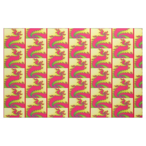 Chinese New Year Dragon Fractal Craft Fabric