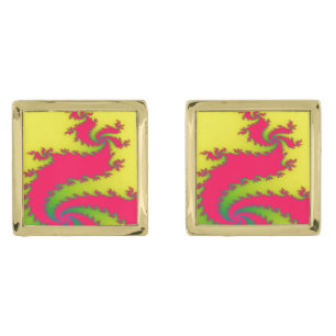Chinese New Year Dragon Fractal Cufflinks