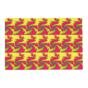 Chinese New Year Dragon Fractal Custom Placemat