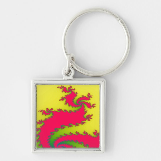 Chinese New Year Dragon Fractal Keychain (Front)