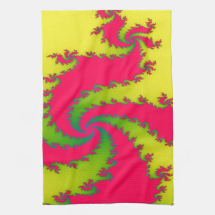Chinese New Year Dragon Fractal Kitchen Towel