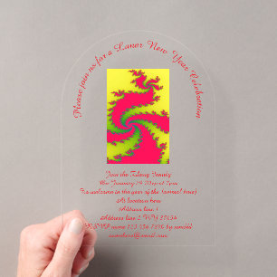 Chinese New Year Dragon Fractal Lunar New Year Acrylic Invitations