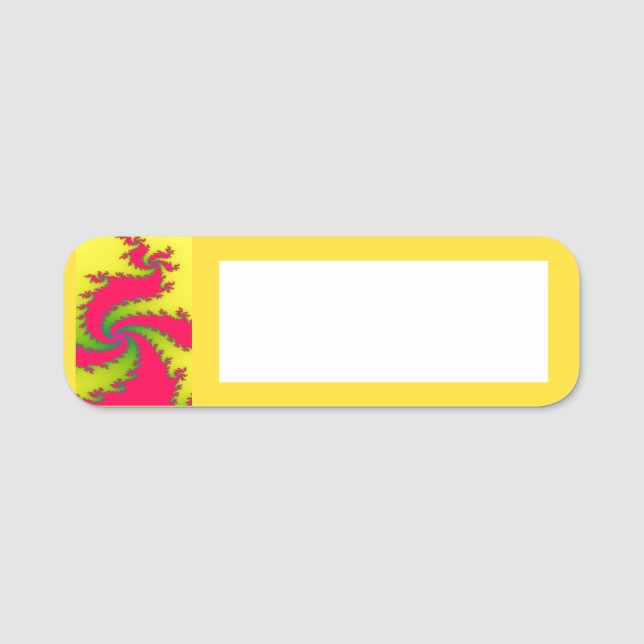 Chinese New Year Dragon Fractal Name Tag (Front)