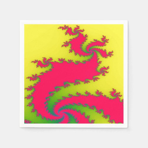 Chinese New Year Dragon Fractal Paper Napkins