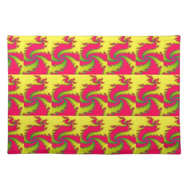 Chinese New Year Dragon Fractal Placemat (Front)