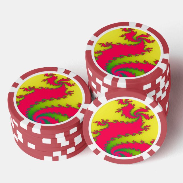 Chinese New Year Dragon Fractal Poker Chips (Stack)