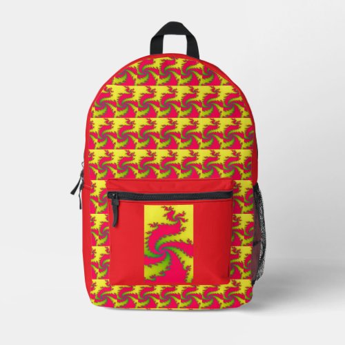 Chinese New Year Dragon Fractal Printed Backpack
