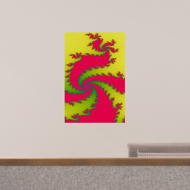 Chinese New Year Dragon Fractal Wall Decal (Office)