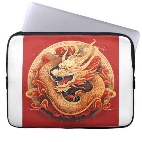 Chinese new year dragon laptop sleeve