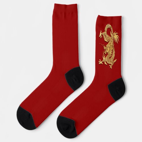 Chinese New Year Dragon Paper_cut Choose Color CS Socks