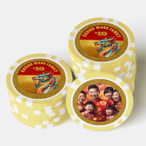 Chinese New Year Dragon personalized Photo poC Poker Chips