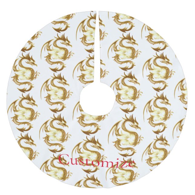 Chinese New Year Dragon Thunder_Cove Brushed Polyester Tree Skirt (Front)