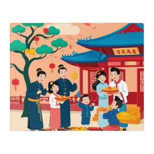 Chinese new year family feast acrylic print