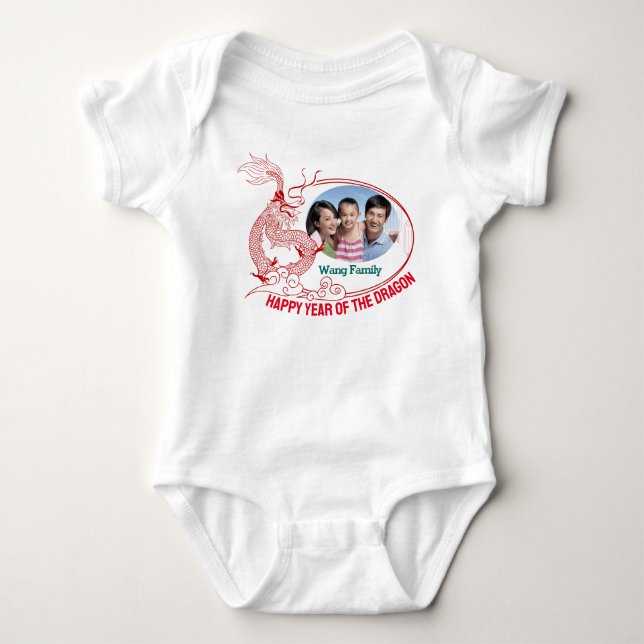 Chinese New Year family foto gift baby Baby Bodysuit (Front)