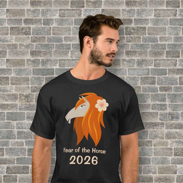 Chinese New Year Fire Horse 2026 Zodiac Men T-Shirt (Creator Uploaded)
