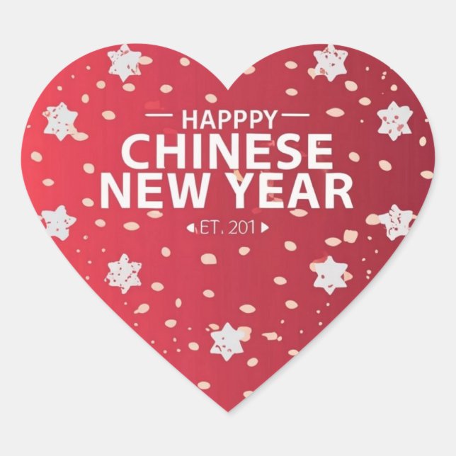 Chinese New Year gift Heart Sticker (Front)