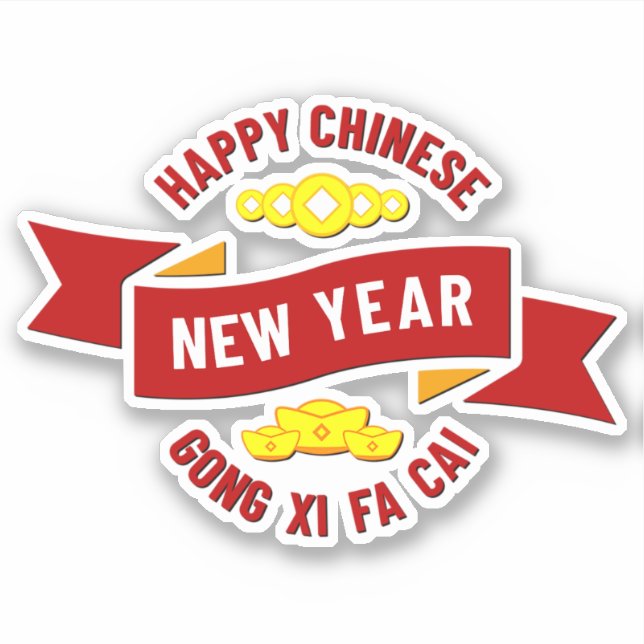 Chinese New Year Gong Xi Fa Cai - Wish Wealth      Sticker (Front)