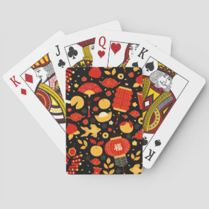 Chinese New Year Good Fortune Symbols Poker Cards