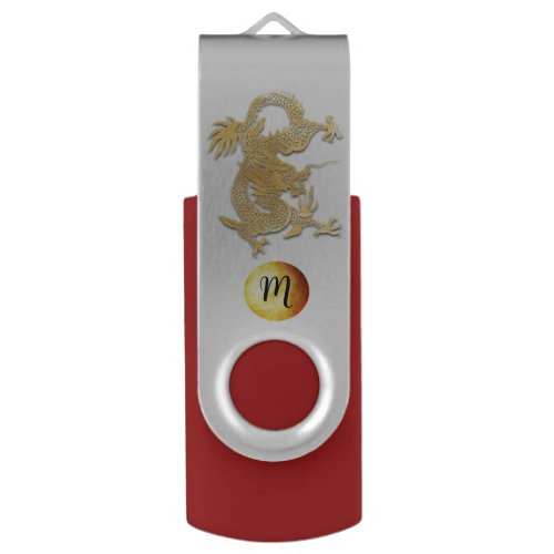 Chinese New Year Green Dragon 2024 Monogram USB Flash Drive