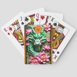 Chinese New Year Green Dragon Monogram 2024 PCs Poker Cards