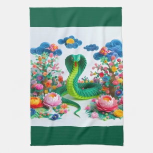 Chinese New Year green Snake 2025 KT4 Kitchen Towel
