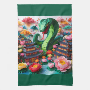 Chinese New Year green Snake 2025 KT5 Kitchen Towel