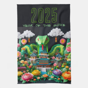 Chinese New Year green Snake 2025 KT8 Kitchen Towel