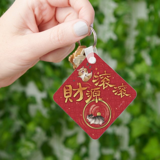Chinese New Year Hamster Fortune Keychain (Hand)