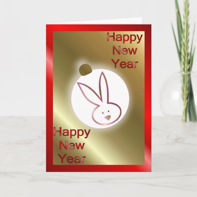 Chinese New Year Happy New Year 2011 rabbit Holiday Card (Front)
