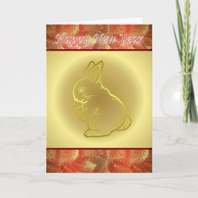 Chinese New Year Happy New Year 2011 rabbit Holiday Card (Front)