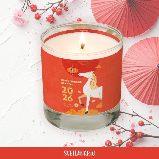 Chinese New Year Horse 2026 Scented Jar Candle (Frontal view)