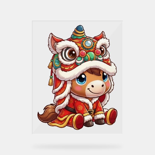 Chinese New Year Horse 2026 Zodiac Acrylic Sign (Front)