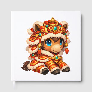 Chinese New Year Horse 2026 Zodiac Foil Guest Book