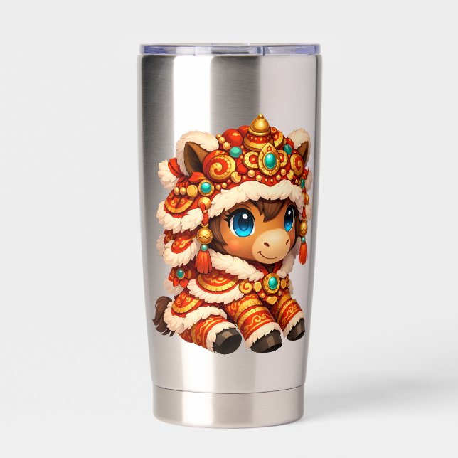 Chinese New Year Horse 2026 Zodiac Insulated Tumbler (Front)