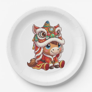 Chinese New Year Horse 2026 Zodiac Paper Plates