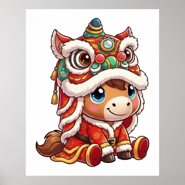 Chinese New Year Horse 2026 Zodiac Poster (Front)